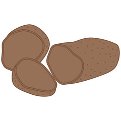 Flat line potato. Vector element with vegetarian theme. Illustration.