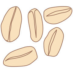 Flat line oat. Vector element with vegetarian theme. Illustration.