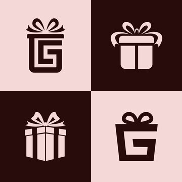 set of gift logos