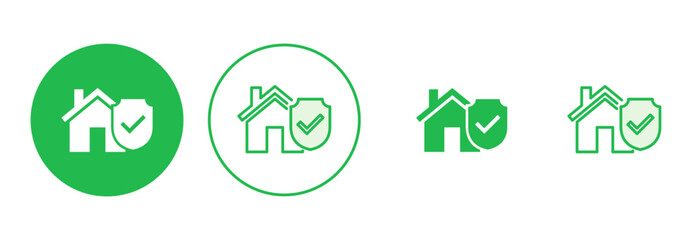 House insurance icon set. house protection icon.