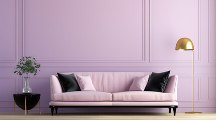 Luxe modern interior design living room. Generative Ai