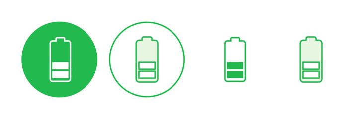 Battery icon set. battery charge level. battery charging icon
