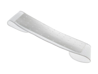 Obi holder Japanese Traditional Komono equipment fly in air with curve. Obi fabric holder Japanese Traditional Komono around waist is beautiful clothes for ceremony event. White background isolated