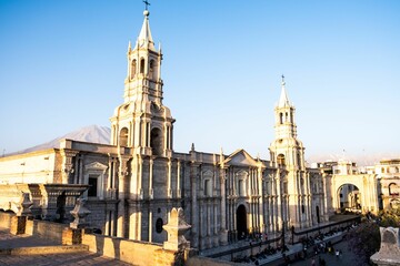 Fototapeta na wymiar Beautiful shot of the historic Plaza de Arma in Arequipa, Peru