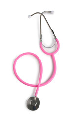 Modern stethoscope on  light background