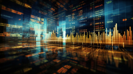 Stock market trading charts concept