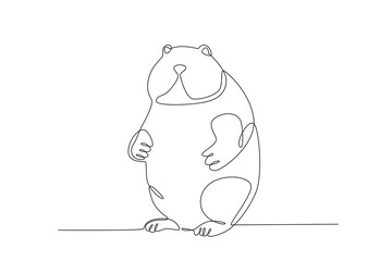 A groundhog predicts the seasons. Groundhog day one-line drawing