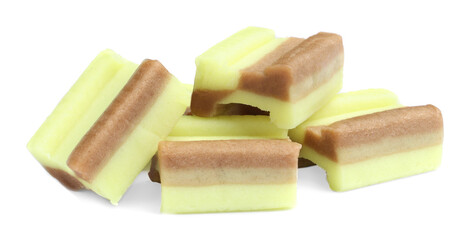 Tasty colorful bubble gums isolated on white