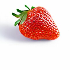 Closeup shot of a ripe strawberry isolated on white background