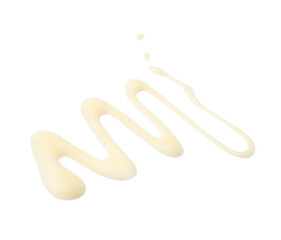 Spilled tasty condensed milk isolated on white