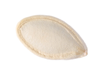 One dried pumpkin seed isolated on white