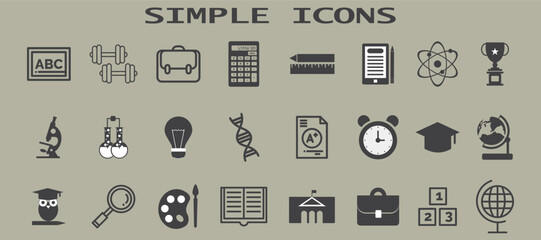 education icons. thin vector icon set.