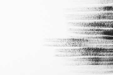 Fototapeta premium Strokes of black ink on white background, top view. Space for text
