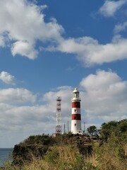 Vertical shot of the Albion Lighthouse in the island of Mauritius