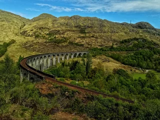 Cercles muraux Viaduc de Glenfinnan Drone shot of the Glenfinnan Viaduct in Scotland