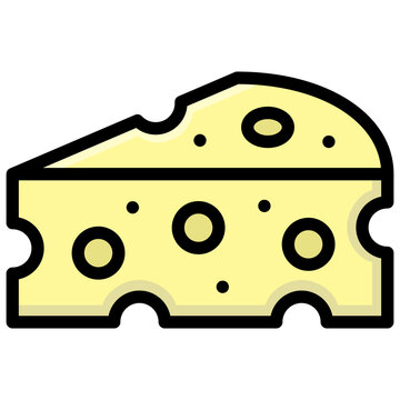 cheese icon illustration design with outline