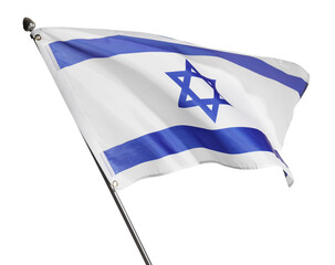 Flag of Israel isolated on white. National symbol