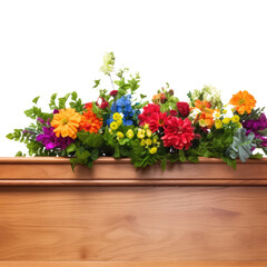 Flower arrangements for back of wedding pews, transparent background