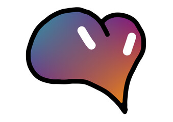 Glowing hand drawn heart doodle.