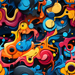 Graffiti texture street art seamless pattern