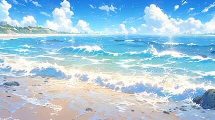 ［AI生成画像］綺麗な砂浜、南国6
