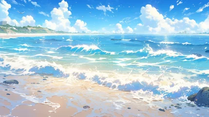 Fotobehang ［AI生成画像］綺麗な砂浜、南国6 © 孝広 河野