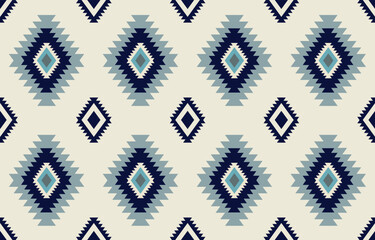 Ethnic tribal Aztec colorful background. Seamless tribal diamond pattern, folk embroidery, tradition geometric Aztec ornament. Tradition Native and Navaho design for fabric, textile, print, rug, paper - obrazy, fototapety, plakaty