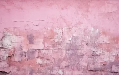 Cercles muraux Vieux mur texturé sale A Faded Beauty: A Weathered Pink Wall with Cracked Paint Revealing Its Story