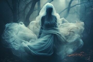 Ghostly blur aesthetic, faded muted colors, AI Generative