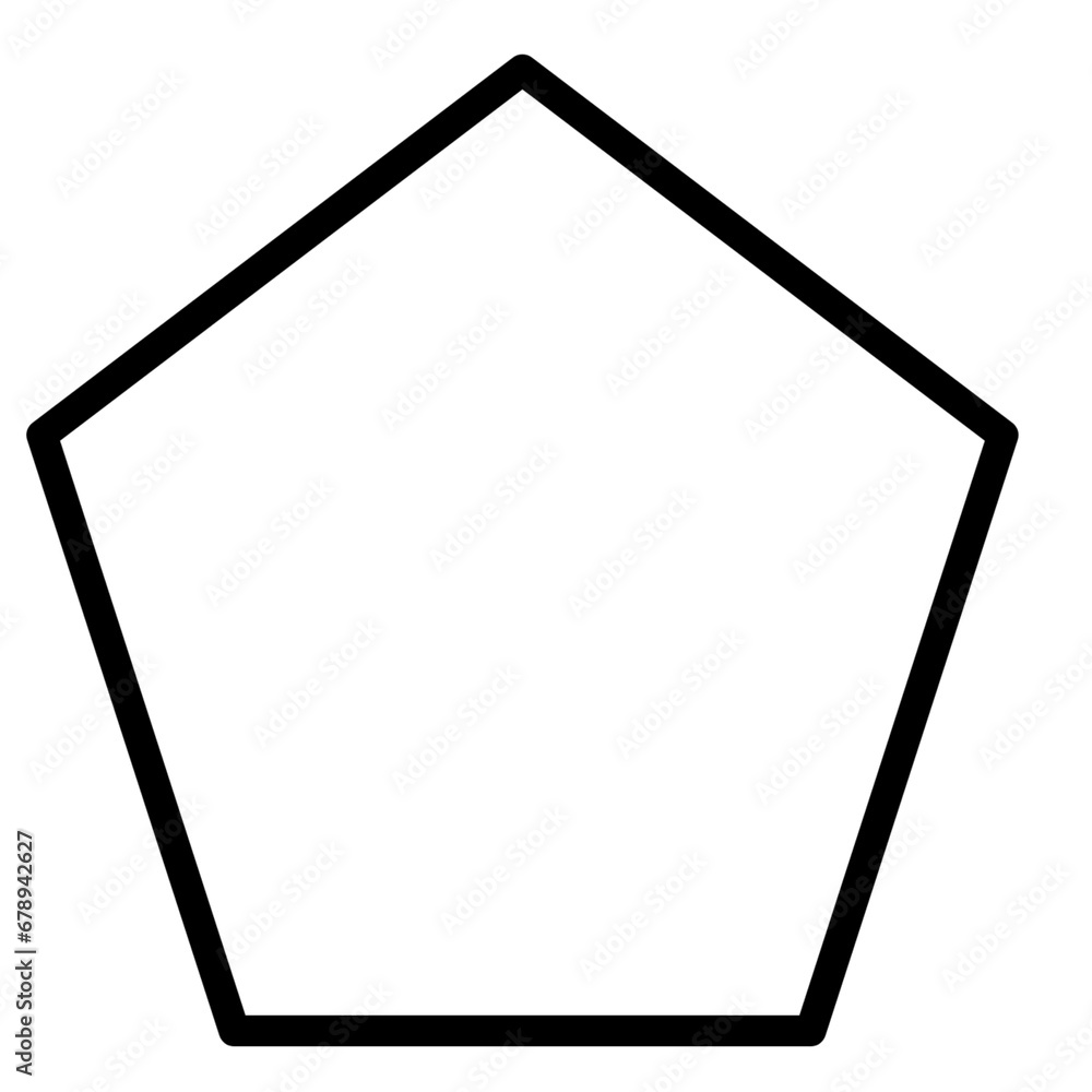 Poster pentagon outlined geometric shape icon