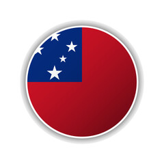 Abstract Circle Samoa Flag Icon