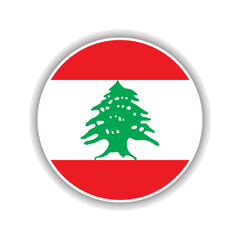 Abstract Circle Lebanon Flag Icon