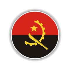 Abstract Circle Angola Flag Icon