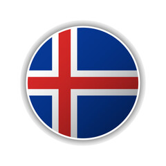 Abstract Circle Iceland Flag Icon