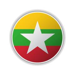 Abstract Circle Myanmar Flag Icon