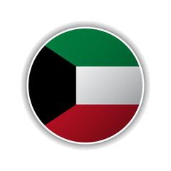 Obraz premium Abstract Circle Kuwait Flag Icon