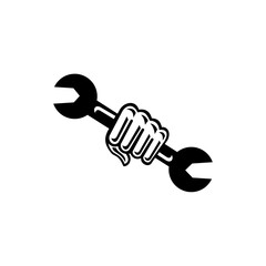 Icon Hand holding a wrench illustration vector 
