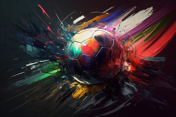 Piłka abstrakcyjny kolorowy akrylowy malowany obraz Generative AI
- 678946434