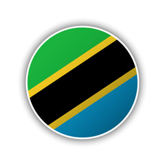 Abstract Circle Tanzania Flag Icon