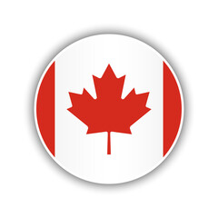 Abstract Circle Canada Flag Icon