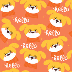 seamless pattern cartoon puppy wearing glasses. cute animal wallpaper for textile, gift wrap paper