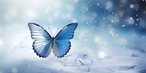 A butterfly is flying in the air with water drops. Winged Elegance, Butterfly in Aerial Dance with Dewdrops .