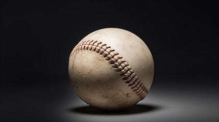 Baseball ball on a black background