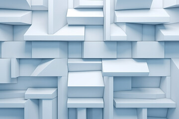Grid of light blue blocks of varying sizes, 3D render