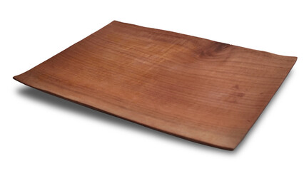 Wooden cutting board or tray cut out isolated