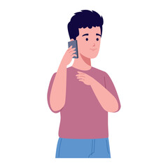 Fototapeta premium using smartphone man