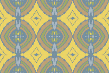 Textile Ikat Design or Modern Native Thai Ikat Pattern. Geometric Ethnic Background for Pattern Seamless Design or Wallpaper.