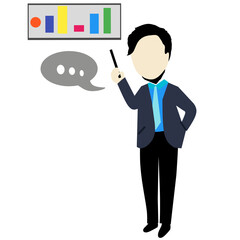 Illustration of a faceless business man 