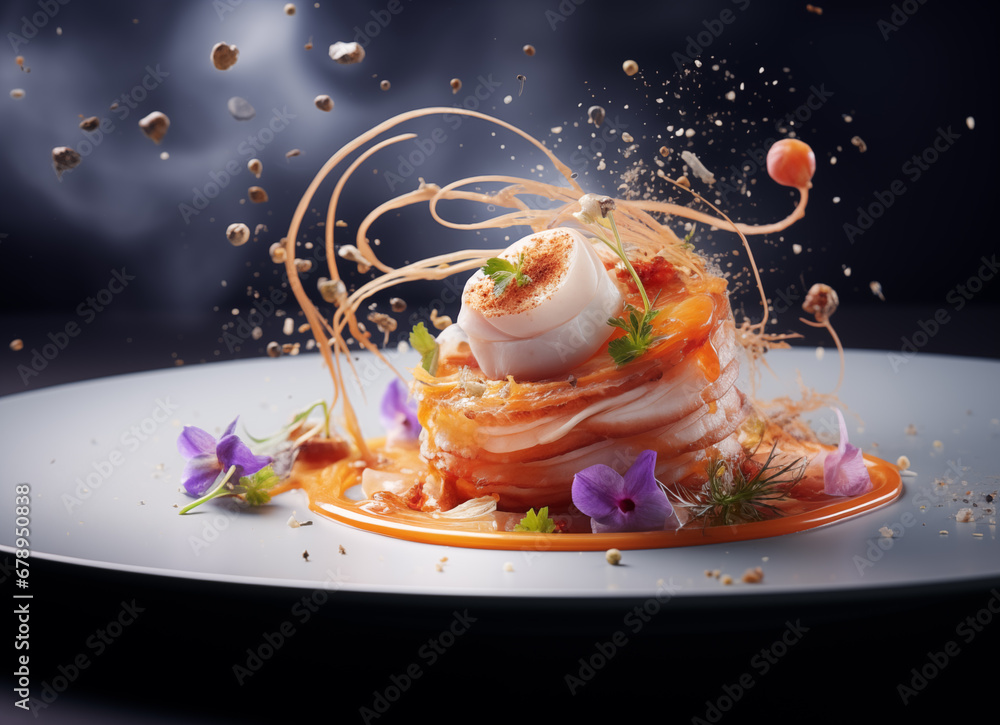 Wall mural Vibrant restaurant chef dish photography recipe 