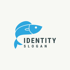 Fish logo template. Creative vector template of fishing club logo